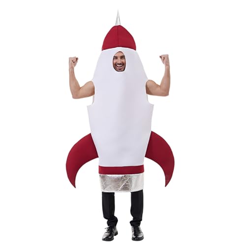 XehCaol Rakete Kostüm Unisex Rocket Anzug Fancy Dress Rocket Ship Outfits Erwachsene Halloween Cosplay Thema Party Kostüm (One Size) von XehCaol