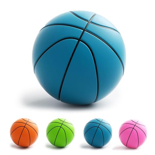 XehCaol Silent Basketball，24CM Schaumstoff Leiser Stiller Basketball Lautloser Leise Basketbälle Dribbling Indoor für Kinder Erwachsene (Blue) von XehCaol