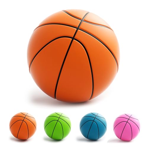 XehCaol Silent Basketball，24CM Schaumstoff Leiser Stiller Basketball Lautloser Leise Basketbälle Dribbling Indoor für Kinder Erwachsene (Orange) von XehCaol