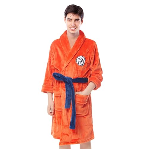 XehCaol Son Goku Kostüm,Anime Halloween Karneval Cosplay Costume Goku Bademantel Pyjama für Herren (Adult Pajamas, M) von XehCaol