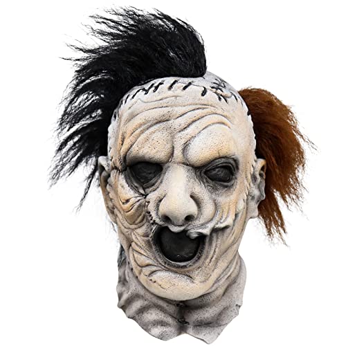 XehCaol Texas Chainsaw Massacre Maske - Creepy Fake Human leatherface Maske Halloween Scary Horror Movie Cosplay Costume Props (Massacre maske) von XehCaol