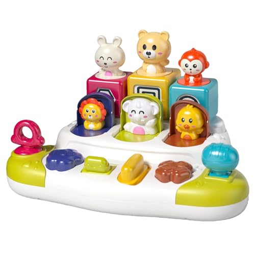 Xeihuul Versteck- und Spähspielzeug, Tier-Pop-Spielzeugkiste - Tierisches Montessori-pädagogisches interaktives Tierspielzeug für Kinder,Frühes Lernspielzeug mit Knöpfen, farbenfrohes von Xeihuul