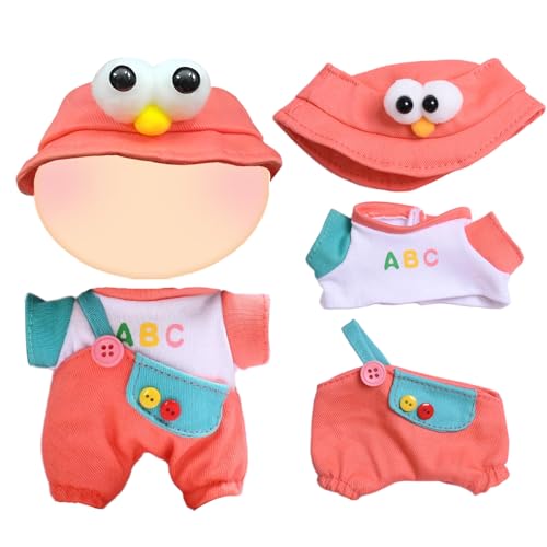 17 cm Puppenkleidung, Mini Plush Puppen Outfits Kleidung, Dreiteiliges Puppen Zubehör Roter Hut + Buchstaben Kurzarm + Roter Overall, 17cm Puppenkleidung, Geschenke für Kinde 17 cm Puppenkleidung, Mini Plush Puppen Outfits Kleidung, Dreiteiliges Puppen Zubehör Roter Hut + Buchstaben Kurzarm + Roter Overall, 17cm Puppenkleidung, Geschenke für Kinde von Xerteam