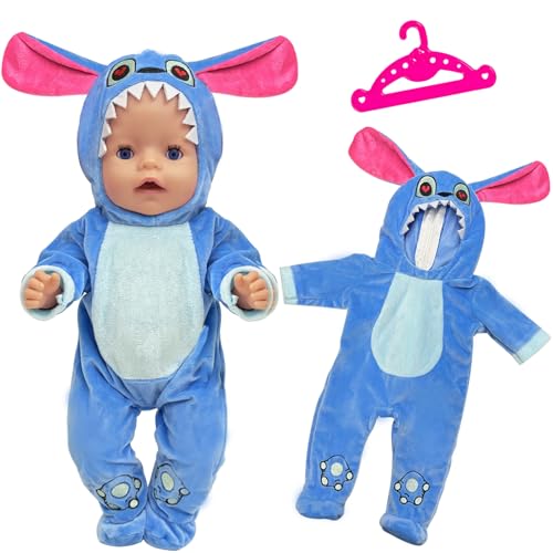 Baby Puppen Kleidung für 14-18 Zoll Baby Puppen, Süße Puppenkleidung 35-45cm mit Blauem Cartoon Welpen Body Aufhänger, Kompatibel mit 43 cm New Born Baby Puppen Outfits, Geschenke für Mädchen Jungen Baby Puppen Kleidung für 14-18 Zoll Baby Puppen, Süße Puppenkleidung 35-45cm mit Blauem Cartoon Welpen Body Aufhänger, Kompatibel mit 43 cm New Born Baby Puppen Outfits, Geschenke für Mädchen Jungen von Xerteam