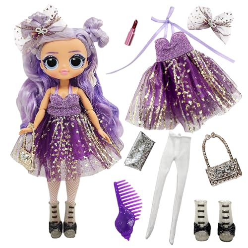 Fashion Packs for 28cm Fashion Dolls, Sparkling Fashion Pack Included Full Outfit, Shoes, Jewellery and Lipstick Play Accessories, Sweet Doll Clothes and Accessories, Great for Ages 4-12 Years von Xerteam