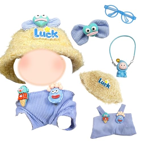 Kleidung für 17cm Plüsch Puppen, Puppenkleidung Set 1 Leggings 1 Fischerhut 1 Kuschelpuppenanhänger 1 Brille für 17cm Puppen, Geburtstags für Kinder-Keine Puppe Kleidung für 17cm Plüsch Puppen, Puppenkleidung Set 1 Leggings 1 Fischerhut 1 Kuschelpuppenanhänger 1 Brille für 17cm Puppen, Geburtstags für Kinder-Keine Puppe von Xerteam