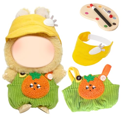 Xerteam Plüsch Puppe Orange Overalls Set, 17cm Puppe Kleidung, 1 Rucksack Hose 1 Gelber Sonnenhut 1 Miniatur-Palette, DIY Outfit Zubehör Geschenk zum Verkleiden 17cm Puppen Xerteam Plüsch Puppe Orange Overalls Set, 17cm Puppe Kleidung, 1 Rucksack Hose 1 Gelber Sonnenhut 1 Miniatur-Palette, DIY Outfit Zubehör Geschenk zum Verkleiden 17cm Puppen von Xerteam