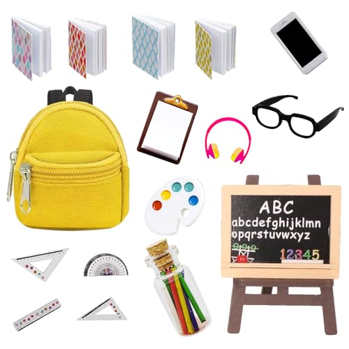 Xerteam 26Pcs Wichtel Zubehör,1:12 Puppenhaus Zubehör, Miniatur Zubehör, Mini-Tafelset, Maltafel, Schreibtafel, Modell-Handy, Schulranzen, Stift, Lineal, Buch, Brille, Kopfhörer, Kinder Geschenke Xerteam 26Pcs Wichtel Zubehör,1:12 Puppenhaus Zubehör, Miniatur Zubehör, Mini-Tafelset, Maltafel, Schreibtafel, Modell-Handy, Schulranzen, Stift, Lineal, Buch, Brille, Kopfhörer, Kinder Geschenke von Xerteam