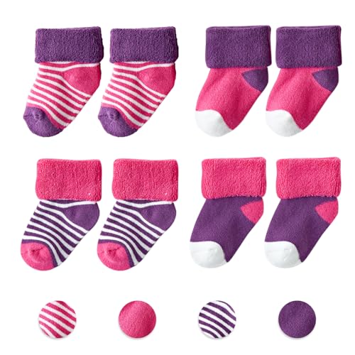 Xerteam 4 Paar Süße und Niedliche Puppensocken für 20-22 Zoll Babypuppen, Puppenzubehör Puppensocken für Puppen und Kuscheltiere Puppen der 20-22 Zoll von Xerteam