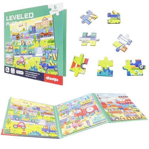 Xerteam Magnetpuzzle Für Kinder, Spielzeug Für Flugreisen Kleinkind Magnetic Spiel Rätsel des Autoverkehrs 25/30/42 Teile Fahrzeug-Puzzle Reisespiele Kinder Ab 3 von Xerteam