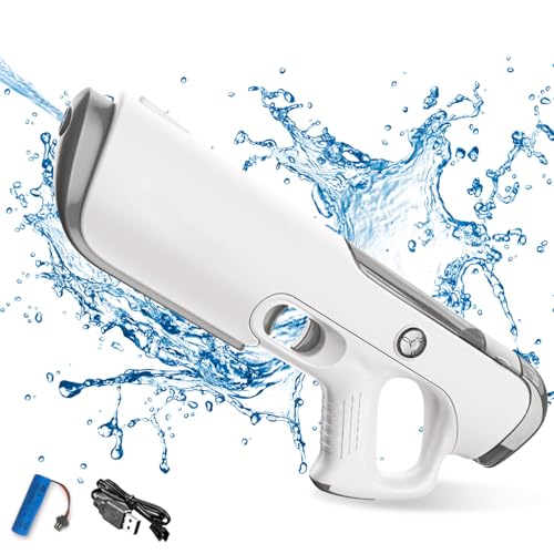 Elektrische Wasserpistole, Wasserpistole Wasserspritzpistole Reichweite 8-10 Meter, Wasserpistole Elektrisch 350ml Automatische Spritzpistole, Aufladen USB Wasserpistole Elektrisch Sehr Stark (grau) von Xevinas