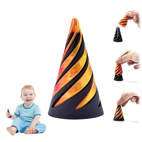 Unmögliche Pyramiden-Durchgangsskulptur | 3D Printed Spiral Cone Toy | Fidget Toys Anti Stress Spielzeug,Zappelspielzeug, Pyramidendekor, Heim- Und Schreibtischfiguren (A) von Xevinas