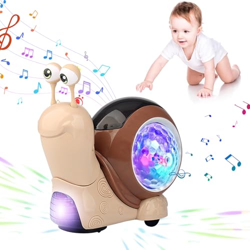 Xevinas Baby Spielzeug Schnecke, Krabbelspielzeug Baby Schnecke Mit Musik Lichttaste, Sensorik Spielzeug Kriechende Schnecke Spielzeug, Montessori Spielzeug Baby Lernspielzeug Geschenk Baby (B) von Xevinas