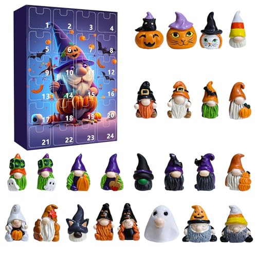 Xevinas Halloween Adventskalender 2024 | Halloween Zwerge Dekor Adventskalender | GNOME Adventskalender | Halloween Countdown Kalender Und 24 STK Puppenspielzeug Zum Sammeln (A) von Xevinas