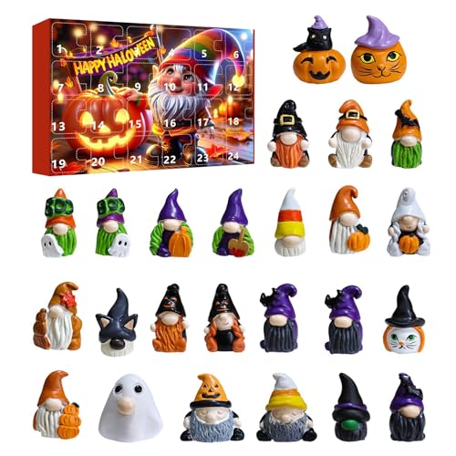 Xevinas Halloween Adventskalender 2024 | Halloween Zwerge Dekor Adventskalender | GNOME Adventskalender | Halloween Countdown Kalender Und 24 STK Puppenspielzeug Zum Sammeln (B) von Xevinas