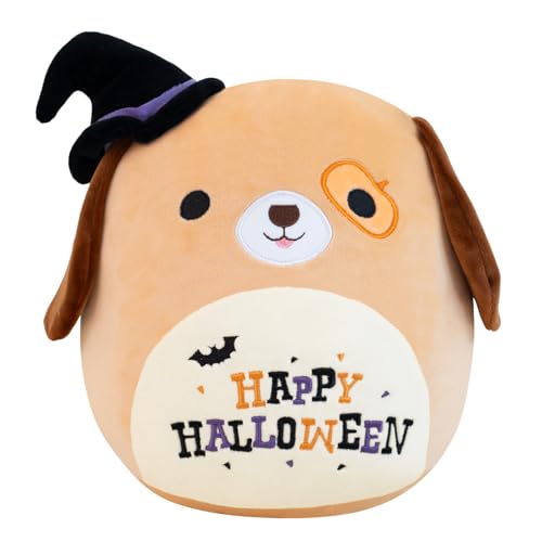 Xfrog Halloween Kuscheltier 10" Weiches Plüschtier Hund Plüsch Kissen Happy Halloween Hund Plüschtier Geschenke für Kinder Mädchen Jungen 25CM von Xfrog