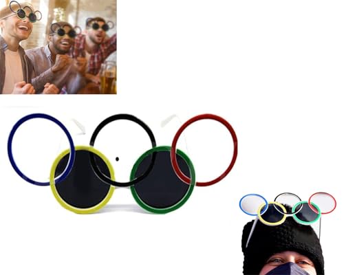 XiChiu O-lympic Sunglasses,O-lympic Ring Glasses,Five Rings Party Glasses,Sports Party Paper Eyeglasses (1 Pcs) von XiChiu