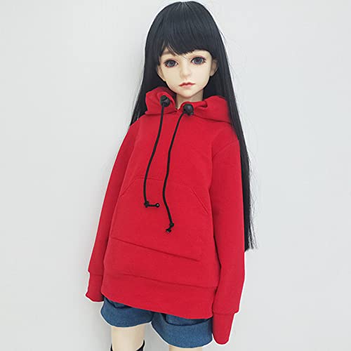 XiDonDon 30CM / 45CM / 60CM Puppenkleidung 1/3 1/4 1/6 BJD Puppenzubehör BJD SD DIY Mode Hoodie Spielzeug Puppen Kleidung (Red,1/3) von XiDonDon