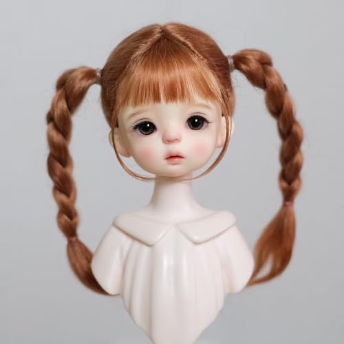 XiDonDon 1/6 BJD SD DD Puppenperücke Weiche Mohairperücke für 6-7 Zoll Kopf 30cm BJD Puppen Spielzeugzubehör (Nur Perücken, Keine Puppe) (Caramel Color) von XiDonDon