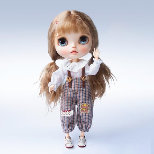 XiDonDon BJD Puppenkleidung, modisches Hemd, Overall für Blyth, Ymy, Licca, Azones, Ob24, Ob27, Puppenzubehör, Spielzeug, Kleidung (Set1) von XiDonDon