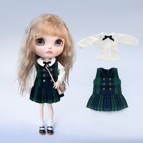 XiDonDon BJD Puppenkleidung Hemd Weste Rock für Blyth Ymy Licca Azones Ob24 Ob27 Puppenzubehör Spielzeug (Set1) von XiDonDon