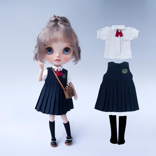 XiDonDon BJD Puppenkleidung Hemd Weste Rock für Blyth Ymy Licca Azones Ob24 Ob27 Puppenzubehör Spielzeug (Set3) von XiDonDon