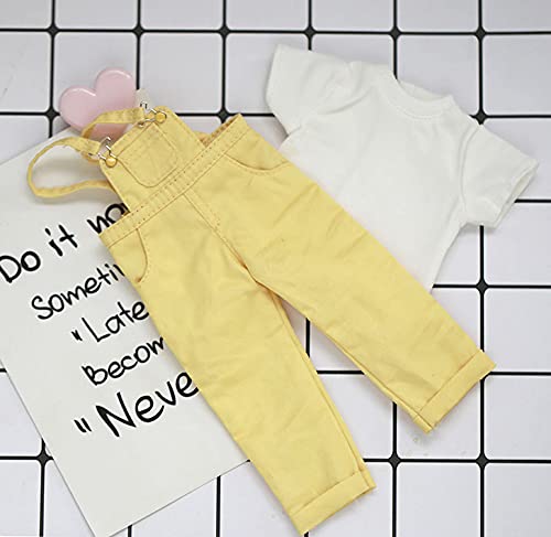 XiDonDon Blyth BJD Kleidung 30cm 1/6 BJD SD YOSD Puppenkleidung Fashion Denim Overalls Hosen und Kurzarm T-Shirt Set Puppenzubehör (Yellow) von XiDonDon