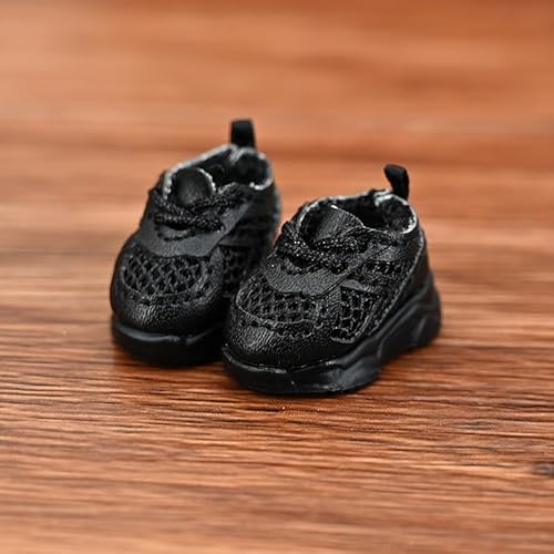 XiDonDon Modische, lässige Sportschuhe für 1/12 BJD Puppen, passend für GSC YMY Body9 OB11 Puppen, Schuhe und Zubehör (Black) von XiDonDon