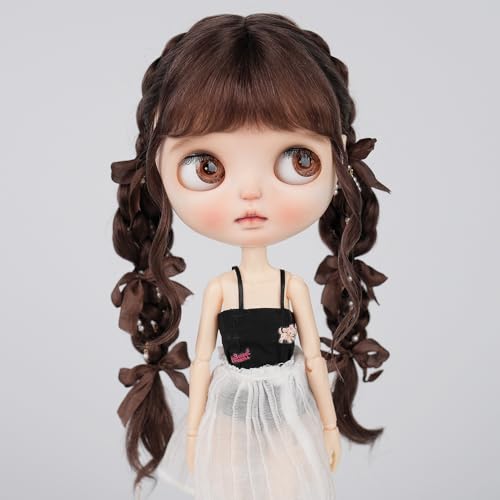 XiDonDon Nur Perücken, handgefertigtes Haar, weiche Mohair-Perücken für Blyth, 24,5–27 cm Kopf, BJD-Puppe, Spielzeugzubehör, Nicht für Menschen (Teddy Brown) von XiDonDon