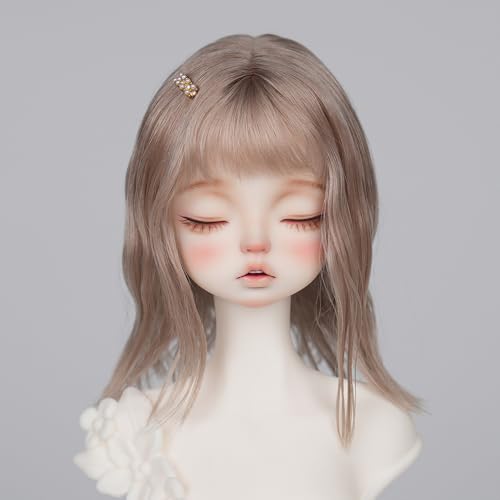 XiDonDon Nur Perücken, weiche Mohair-Perücke für 1/4 1/6 BJD SD DD Puppenperücken, Spielzeugzubehör (Grey,for Head Circumference 6-7 inches) von XiDonDon