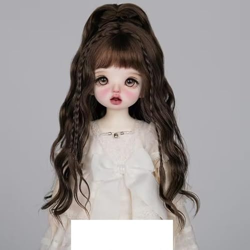 XiDonDon Nur Perücken 1/6 BJD SD DD Puppenperücke Lange weiche Mohairperücke für 6-7 Zoll Kopf 30cm BJD Puppen Spielzeugzubehör Nicht für Menschen (Walnut Brown) von XiDonDon