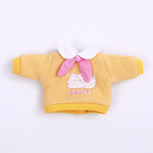 XiDonDon OB11 Puppenkleidung Süße Katze Mäntel Hoodies Sweatshirts für Body9, OB, Molly, GSC, YMY, 1/12bjd Puppenzubehör (Yellow) von XiDonDon