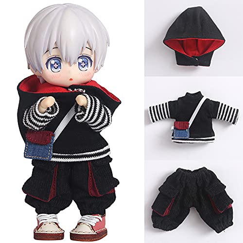 XiDonDon Ob11 Molly,gsc,1/12bjd Puppenkleidung Hut + Hemd + Hose 11cm Puppe Puppenkleidungsset (Black) von XiDonDon