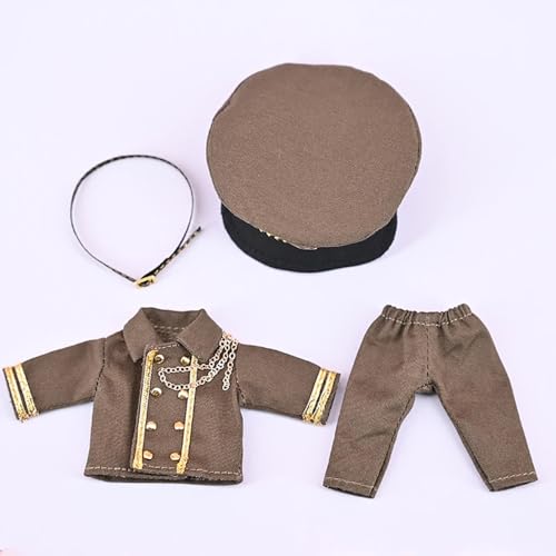 XiDonDon Ob11 Puppenkleidung Uniform Militärmantel Anzug für Molly, Ymy, Body9, Gsc, 1/12BJD Puppenzubehör (Gray Green2) von XiDonDon