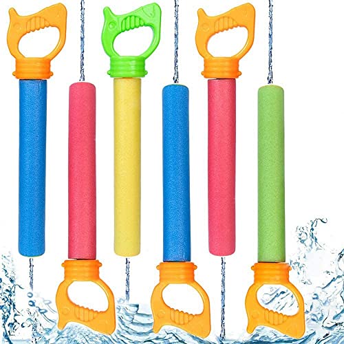 Wasserspritzpistole Schaumstoff*6pcs, XiXiRan Spritzpistole Wasser Kinder, Wasserpistole Set Schaumstoff, Schaumstoff Wasserpistole, Wasserpistolen-Pool Spielzeug, Sommerpool, Strand, Gartenspielzeug von XiXiRan