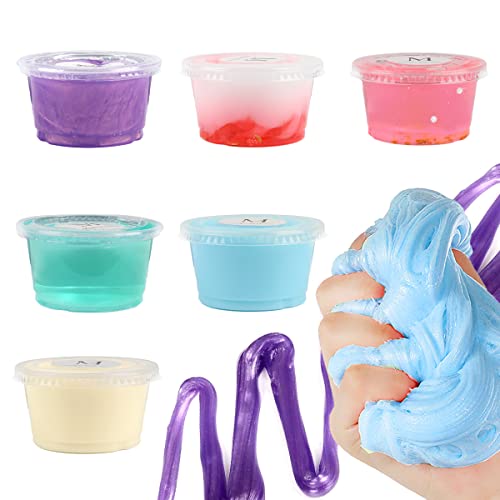 Kristallschleim, XiXiRan DIY Slime Kit, Jelly Schleim, Fluffy Slime, Slime Toy, Nicht klebriger Kristall Schleim, Stress Relief Schlamm DIY Spielzeug zum Kinder Jugendliche Erwachsen (6 Farben) von XiXiRan