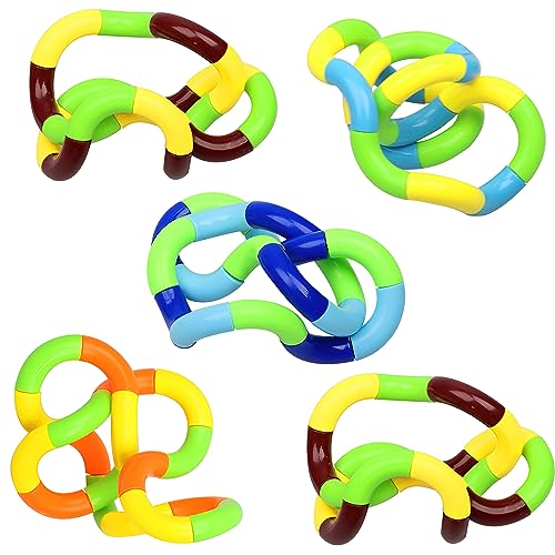 XiXiRan Sensorik Spielzeug Baby, 5 Pcs Handspielzeug Sensorik Spielzeug Strukturiertes, Twister Handspielzeug, Stressabbau Gefühl Wickelspielzeug zum Hand-Augen-Koordinationsspielzeug von XiXiRan