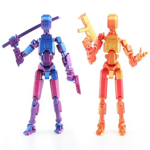 XiXiRan T13 Action Figures*2, Hiros 13 Figure, T13 Action Figure Satz, T13 Dummy Action Figures with Weapons, 3D-Druck Roboter-Actionfigur, Movable 13 Articulated Robot, Titan 13 Actionfiguren von XiXiRan