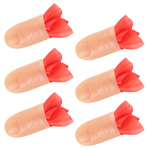 XiXiRan Zauberfinger Finger, 6 Stück Magie Daumenspitze, Zauberdaumen Trick, Magische Daumen, Magische Trick-Finger, Zauberfinger Mit Tuch, Künstliche Daumenspitze, Gefälschte Daumen Tipps Streich von XiXiRan