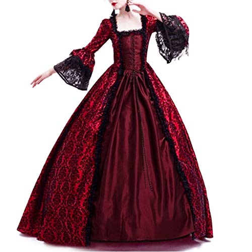 Mittelalter Kleidung Damen Halloween Kostüm Renaissance Viktorianisches Mittelalter Kleid Irisches Festival Outfit Karneval Kostüm Cosplay Maxikleid Halloween Gothic Sommerkleid Mittelalterkleid von Xiangdanful