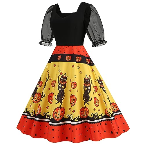 Xiangdanful Halloween Kostüm Damen Herren Gothic Dress Vampir Faschingskostüme Steampunk Punk Kleid Große Größen Kleidung Mittelalter Hexenkostüm Goth Burgfräulein Pullover von Xiangdanful