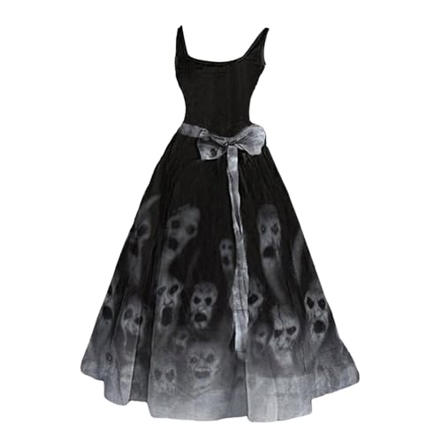 Xiangdanful Halloween Pullover Damen Kleid Mittelalter Nonnenkostüm Große Größen Steampunk Hexenkostüm Cosplay Gothic Punk Faschingskostüme Burgfräulein Kleidung Wikinger Vampir Kostüm Partykleider von Xiangdanful