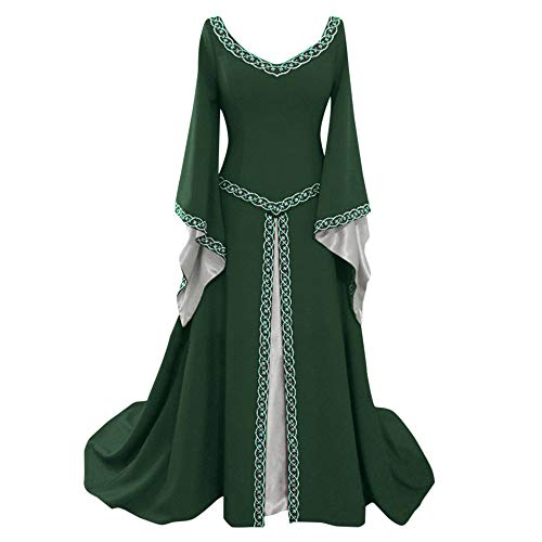 Xiangdanful Prinzessin Kleid Damen Rapunzel Kostüm Damen Mittelalter Damen Maleficent Hexenkostüm Lang Viktorianisches Mittelalterkleid Renaissance Steampunk Kostüm Piratenkostüm Medieval Dress von Xiangdanful