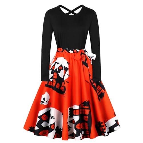 Xiangdanful Vampir Kostüm Damen Gothic Kleidung Faschingskostüme Große Größen Pullover Horror Burgfräulein Cosplay Hexenkostüm Mittelalter Goth Kleid Punk von Xiangdanful