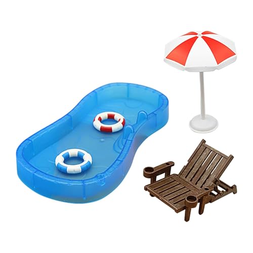 Xianghaoshun Kinder-Strandmodell-Set, Schwimmring-Ornament, Strandstil-Ornament-Kits für Puppenhaus-Dekoration, Schwimmring-Modelle von Xianghaoshun