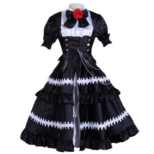 Xianyuee Anime Date a Live Cosplay Kurumi Tokisaki Cosplay Kostüm Gothic Black Dress Halloween Karneval Party Kostüm von Xianyuee