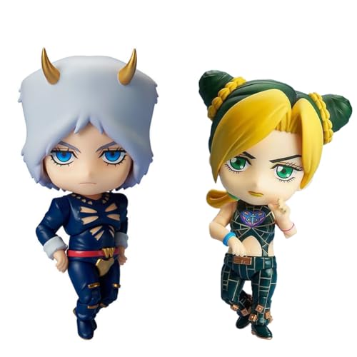 Xianyuee Anime Figuren Cujoh Jolyne Figur, Weather Report Figur, 2pcs Q Versions Moveable Modell Statue Sammlerstücke Dekorationen Geschenke 10CM PVC von Xianyuee