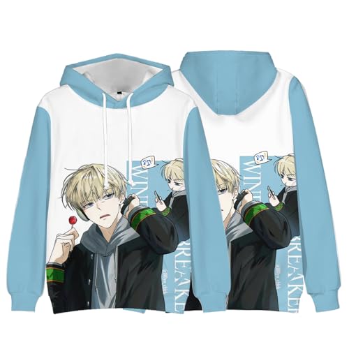 Xianyuee Anime Hoodie Wind Breaker Merch Sweatshirt Wind Breaker Cosplay Tops Anime Charaktere Printed Kapuzenpullover Pullover Langarm Lose von Xianyuee