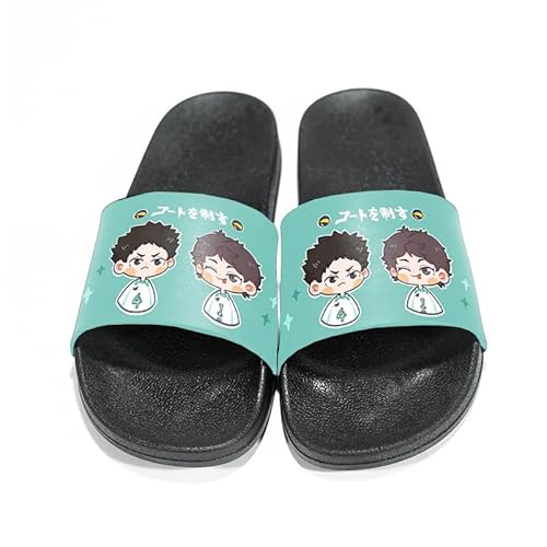 Xianyuee Anime Schuhe Haikyuu Slippers Men Women, Non-Slip Bathroom Shower Slide Sandals Pool Indoor Outdoor Slippers, Anime Schuhe Cosplay Haikyuu Merch von Xianyuee