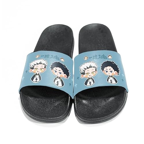 Xianyuee Anime Schuhe Haikyuu Slippers Men Women, Non-Slip Bathroom Shower Slide Sandals Pool Indoor Outdoor Slippers, Anime Schuhe Cosplay Haikyuu Merch von Xianyuee